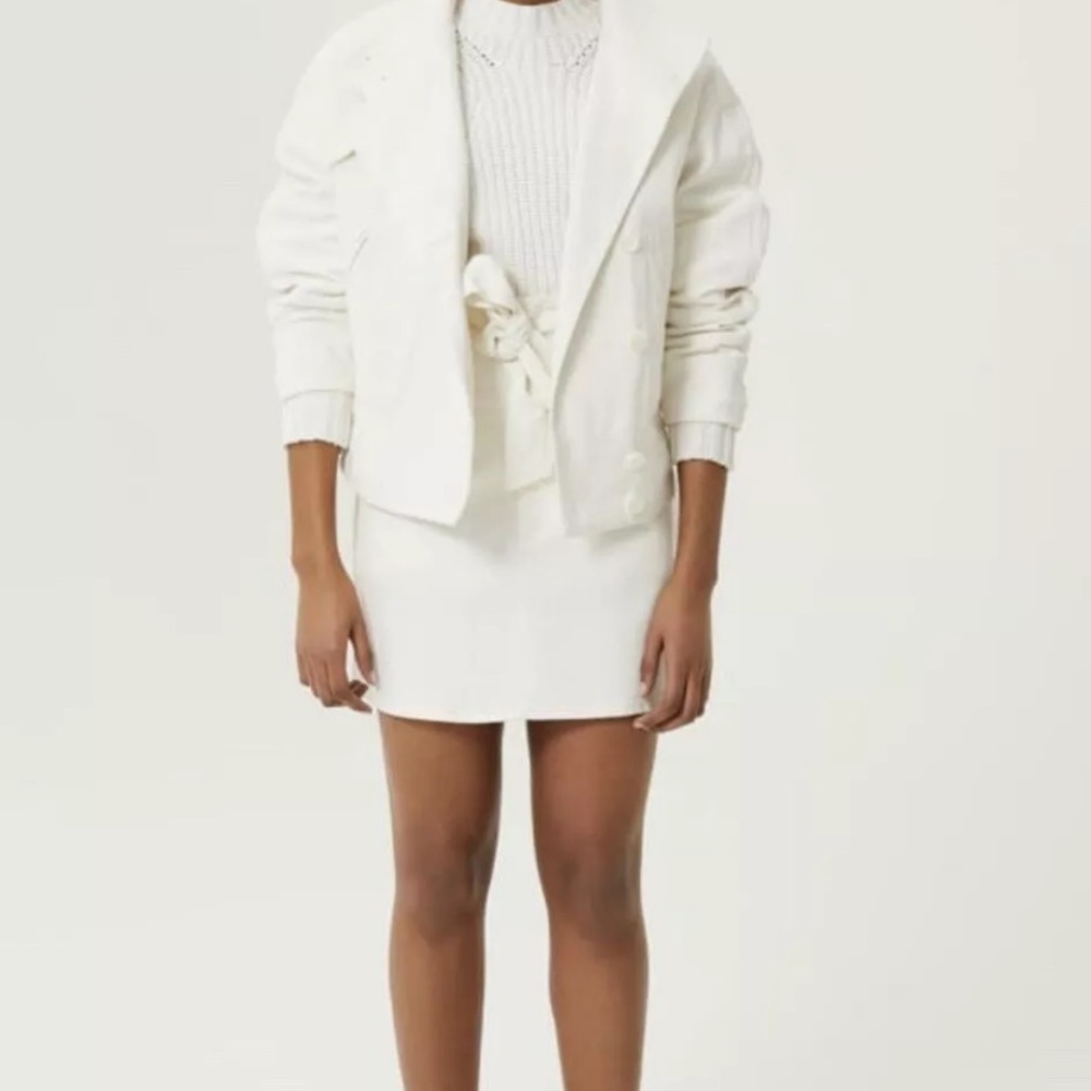 Rebecca Minkoff 056 Ecru White Denim Allegra Jacket Women’s XS